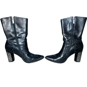 Harley Davidson black studded  boots sz 9 Pointed/pointy Block Biker Bella Swan